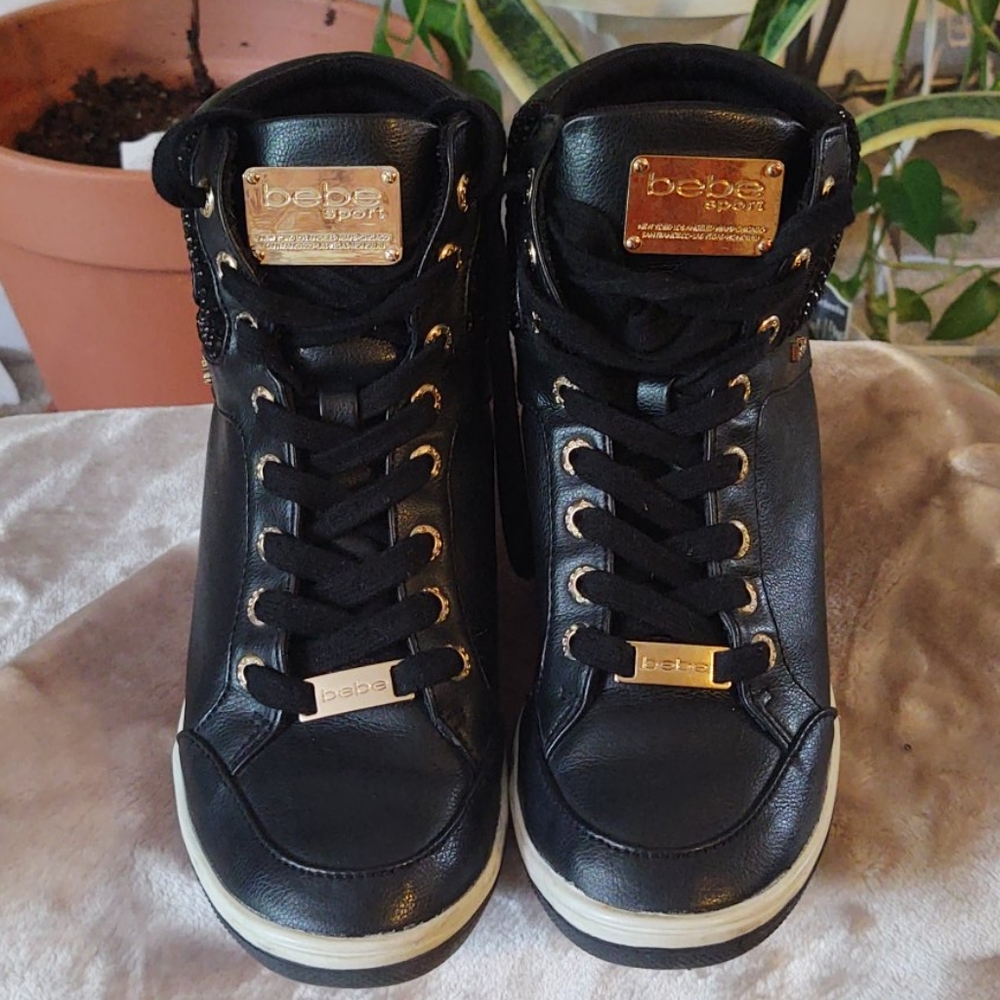 bebe sneaker wedges
